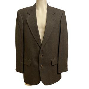 Oscar De La Renta 40 L Mens Houndstooth Suit Jacket Sport Coat Size 40L